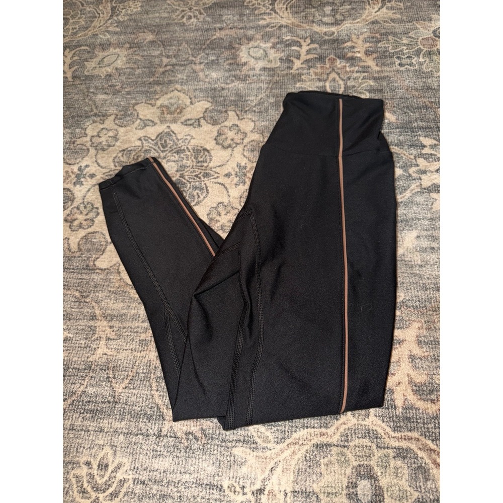 YPB Abercrombie Curve Love Black Tan Stripe Athletic Leggings